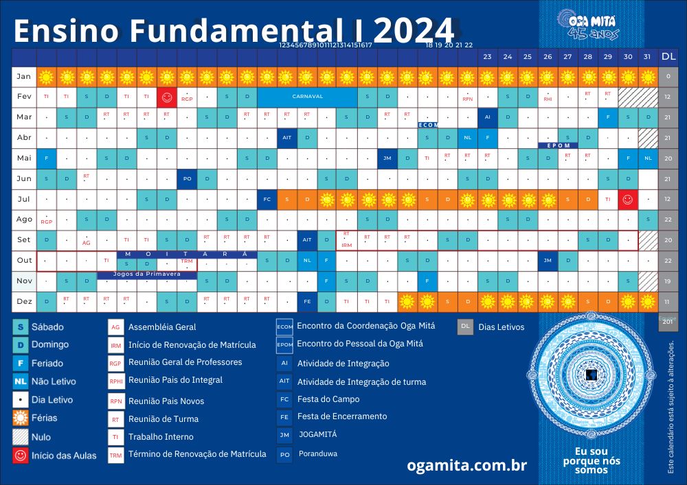 Calendario Ensino Fundamental 1 2024