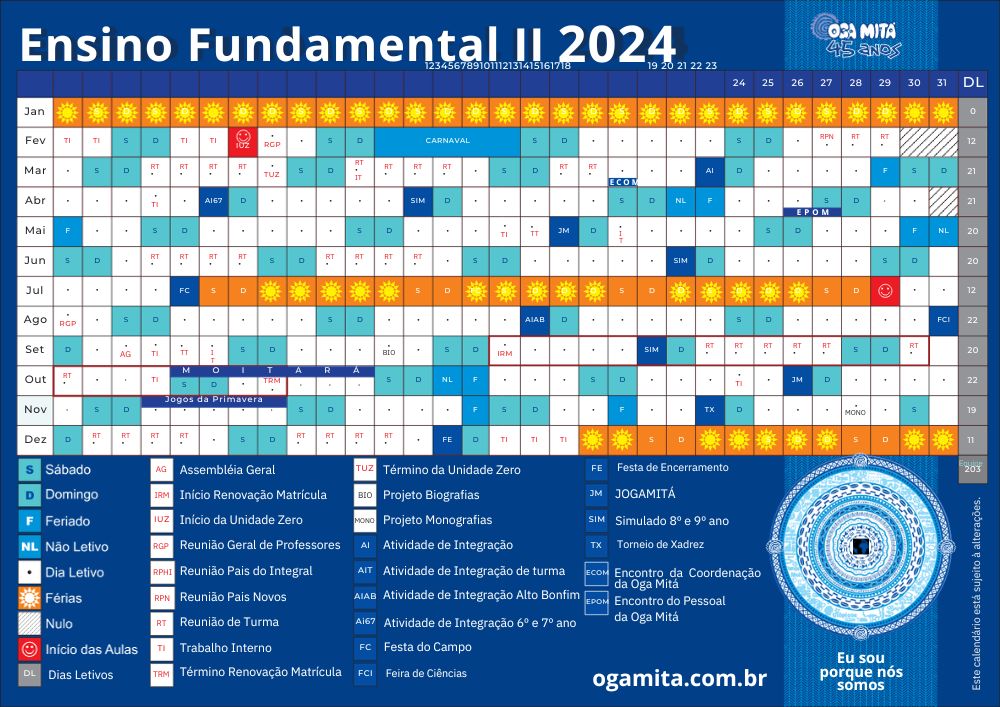 Calendario Ensino Fundamental 2 2024