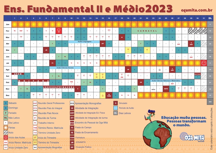 Calendário Ens.Fundamental II e Médio 2023